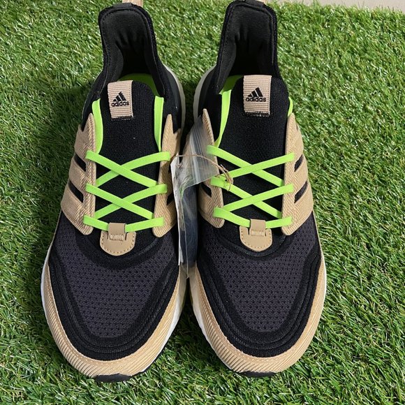 Men\'s Adidas Ultraboost 21 Core Black Beige White CORDUROY Size 10 GX5254 NEW main image 7